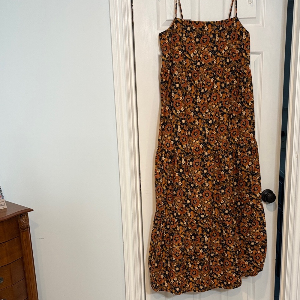 GAP Maternity Floral Brown Maxi Dress